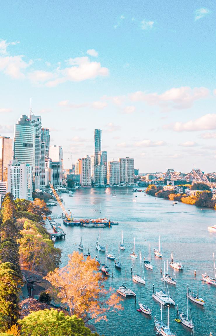 昆士兰州，布里斯班，植物园和布里斯班市鸟瞰图 © 昆士兰州旅游及活动推广局版权所有