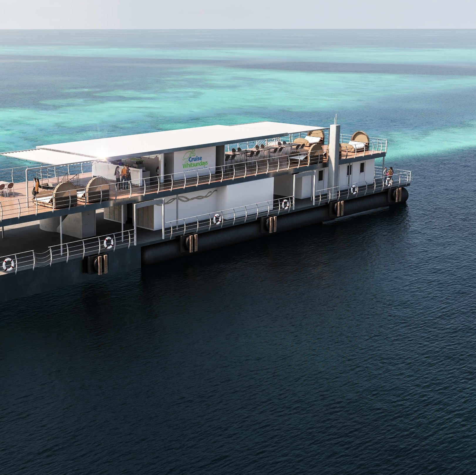 昆士兰州，圣灵群岛，珊瑚礁套房浮桥（Reefsuite Pontoon）© Journey Beyond 版权所有