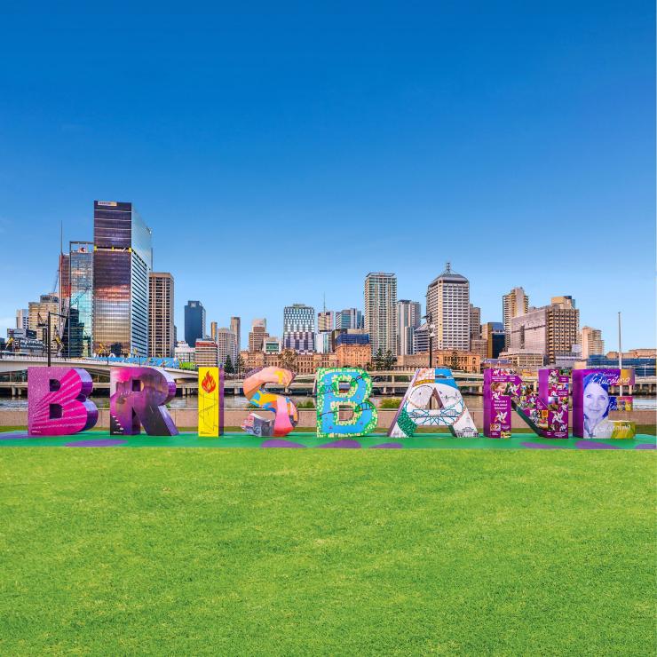 昆士兰州，布里斯班，彩绘布里斯班标识牌（Colour Me Brisbane Sign）© Brisbane Marketing 版权所有