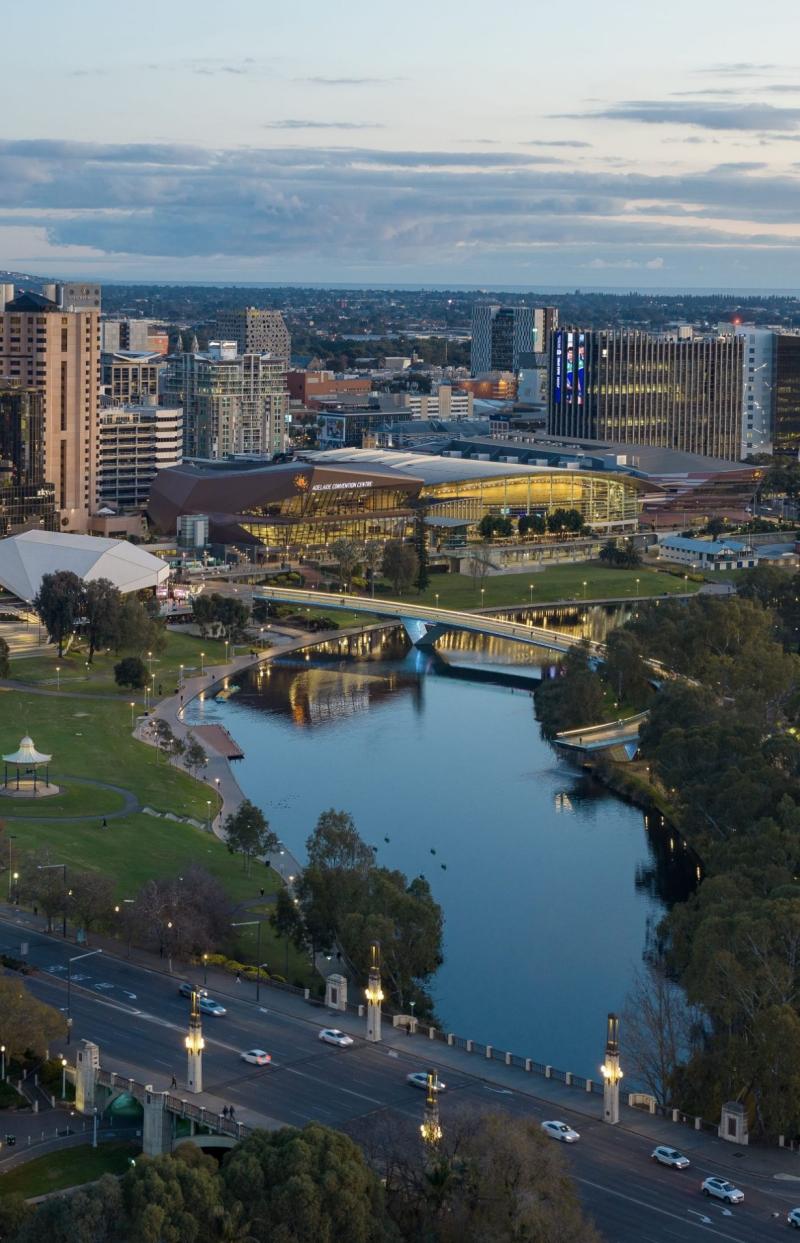 南澳大利亚州，鸟瞰阿德莱德 © 南澳大利亚旅游局版权所有