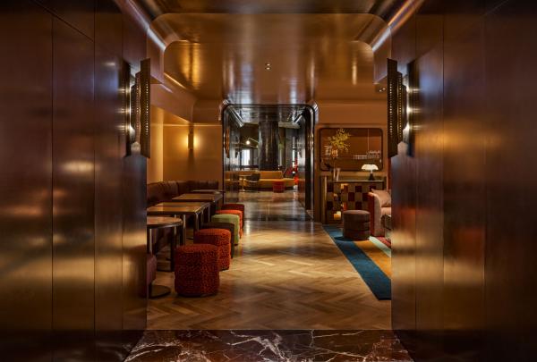 维多利亚州，墨尔本，汉娜街酒店的 Carriage 酒廊 © 汉娜街酒店版权所有