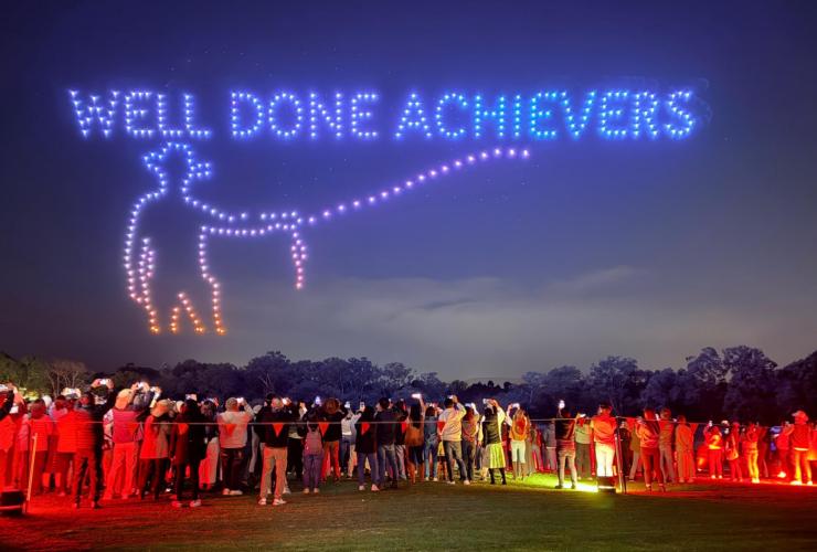 山度富酒庄的无人机表演 © MICE Matters 版权所有