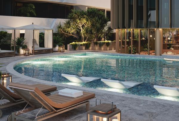 新南威尔士州，戈斯福德，戈斯福德 voco 酒店，泳池边 © 戈斯福德 voco 酒店版权所有