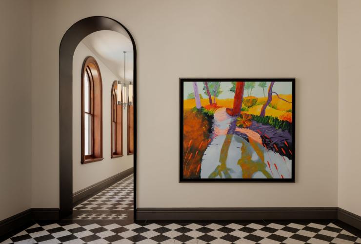 新南威尔士州，悉尼，桥街，The Lands by Capella 的艺术品陈设与门厅 © Timothy Kaye 版权所有